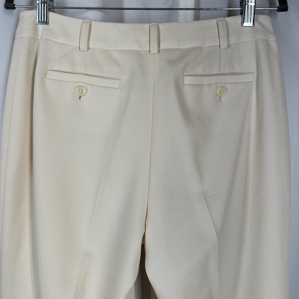 Jones New York Collection Wool Blend Stretch Ivory Trouser Pants Size 6 - Picture 4 of 12